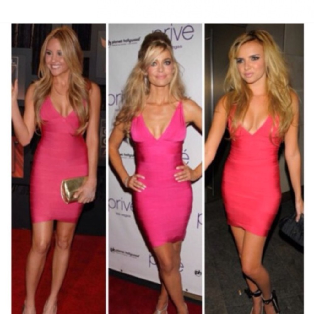 Hot pink Herve leger bandage dress